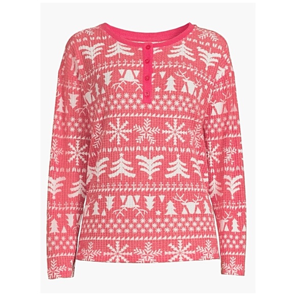 JOYSPUN WOMEN’S WAFFLE HACCI KNIT SLEEP SET - Picture 5 of 12